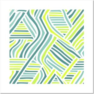 Lines Green Gradation Abstract Art Posters and Art